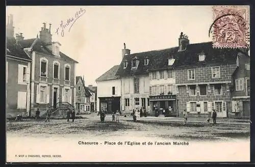 AK Chaource, Place de l`Église et de l`ancien Marché
