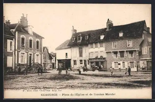 AK Chaource, Place de l`Église et de l`ancien Marché