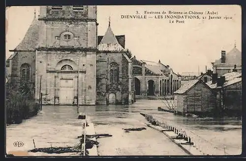 AK Dienville, Les inondations du 21 janvier 1910, Le pont