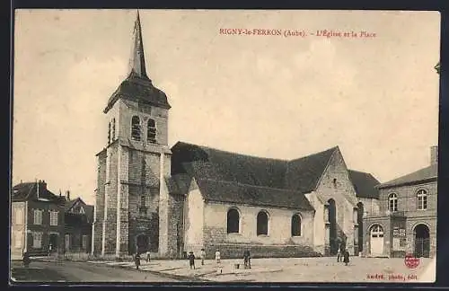AK Rigny-le-Ferron, L`Église et la Place