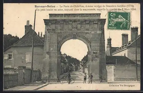 AK Bar-sur-Seine, La Porte de Châtillon, dernier vestige de l`enceinte fortifiée, 1779