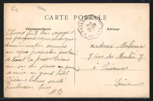 AK Mailly, Route de Châlons avec troupeau et charrette