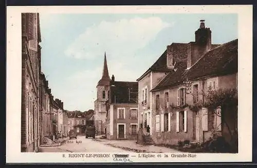 AK Rigny-le-Ferron, L`Église et la Grande-Rue