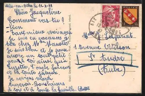 AK Aix-en-Othe, La Neige à Aix-en-Othe, Aube