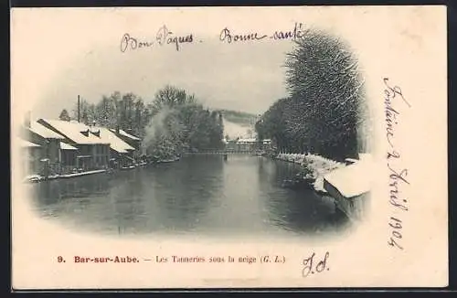 AK Bar-sur-Aube, Les Tanneries sous la neige