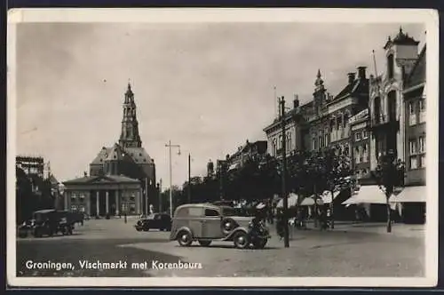 AK Groningen, Vischmarkt met Korenbeurs