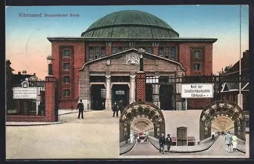 AK Hamburg, Elbtunnel, Steinwärder-Seite