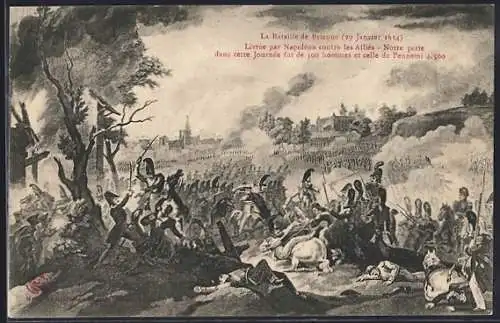 AK la bataille de Brienne 1814, livrée par Napoléon contre les alliés, Befreiungskriege