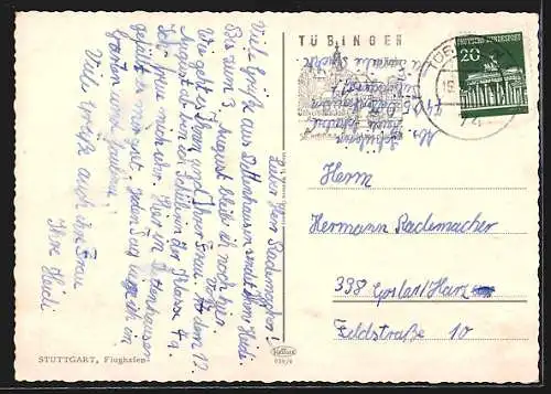 AK Stuttgart, Flughafen, Maschine der Pan American beim Start