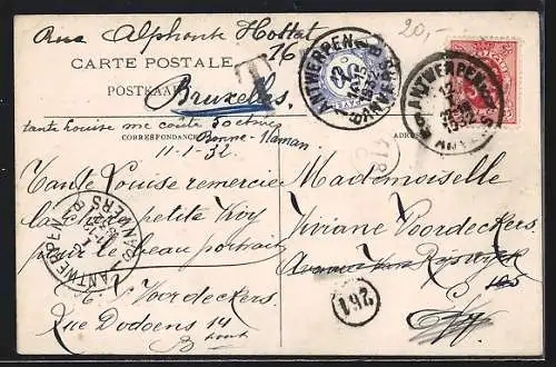 Künstler-AK Belge Maritime du Congo mit Flagge - Afrikaner unter Bäumen, Tourismus