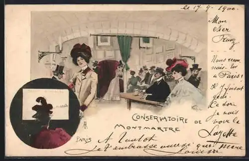 Künstler-AK sign. Weiluc: Paris, Montmartre, Conservatoire