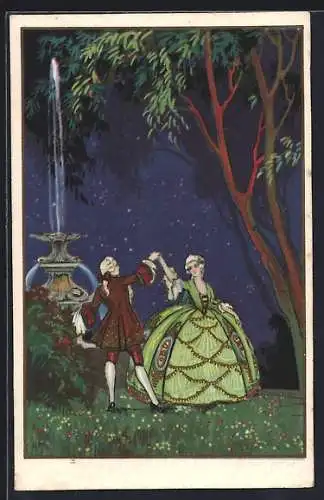 Künstler-AK Mann und Frau tanzen zusammen