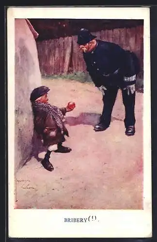 Künstler-AK Lawson Wood: Bribery, kleiner Apfeldieb und Polizist