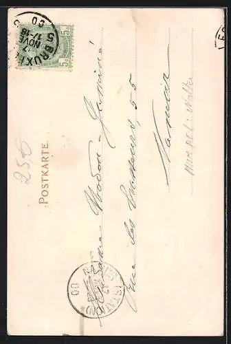 AK Anno 1885, tanzendes Paar