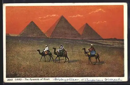 AK Cairo, The Pyramids Gizeh