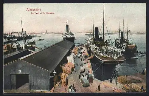 AK Alexandrie / Alexandria, Le Port et la Douane, Hafen mit Zoll