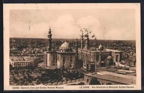 AK Le Caire, Vue generale et Mosquée Sultan Hassan