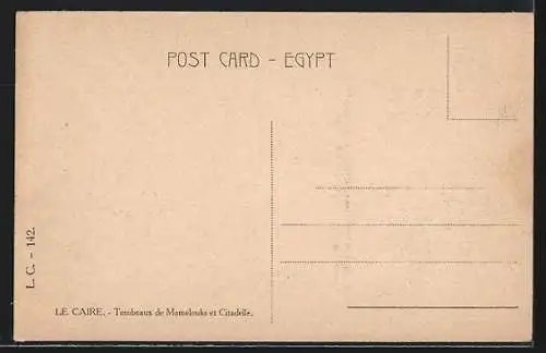 AK Cairo, The tombs of the Mamelouks and the Citadelle