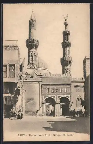 AK Cairo, The entrance to the Mosque El-Azahr
