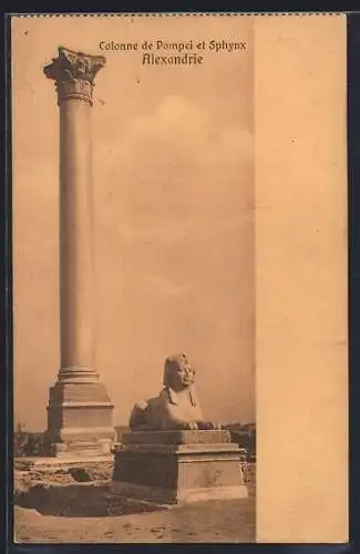AK Alexandrie, Colonne de Pompei et Sphynx