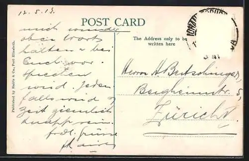 AK Johannesburg, Harrison Street with Pedestrians and Horse Carriage