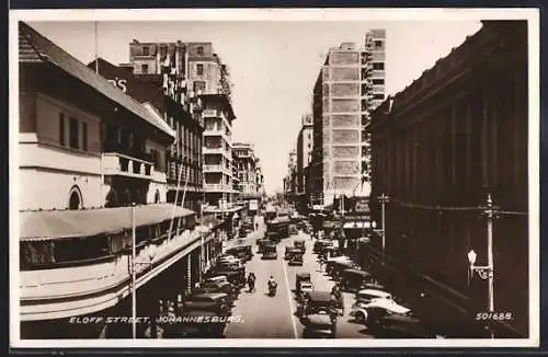 AK Johannesburg, Eloff Street with Parked and Driving Cars