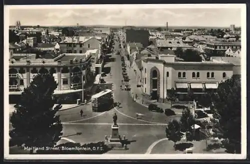 AK Bloemfontein /O. F. S., Birds Eye View of Maitland Street