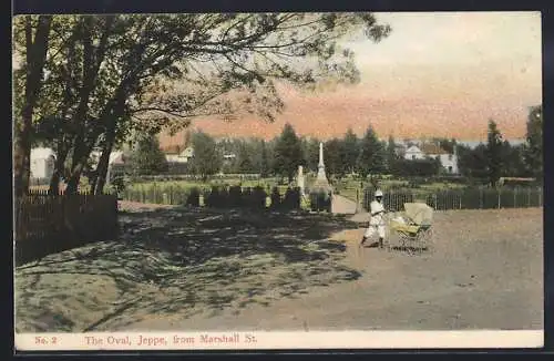 AK Jeppe, The Oval Gardens seen from Marshall St.