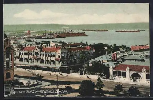 AK Durban, View from Natal Bank, Häuser und Hafen