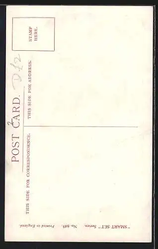 AK Rückenansicht von elegantem Herrn und Dame mit Hut