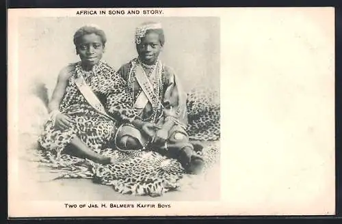 AK Afrika, Two of Jas. H. Balmer`s Kaffir Boys, afrikanische Volkstypen