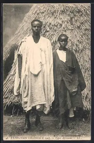 AK Marseille, Exposition Coloniale 1907, Types Africains, afrikanische Volkstypen