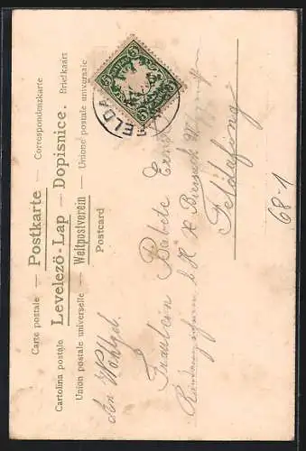 AK Junge Dame mit Fächer