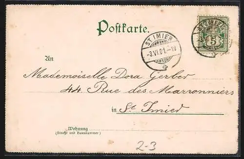 AK Knabe wirft Brief in einen Briefkasten