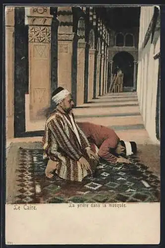 AK Le Caire, La prière dans la mosquée