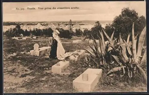 AK Tunis, Vue prise du cimetière arabe