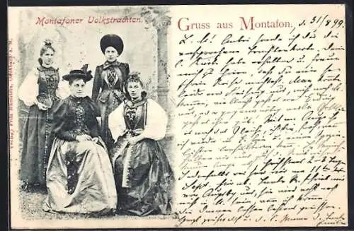 AK Frauen in Montafoner Volkstrachten