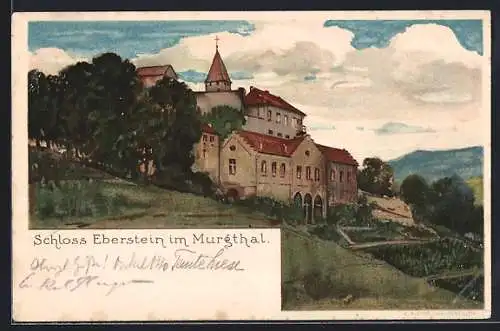 Künstler-AK Gernsbach / Murgthal, Schloss Eberstein