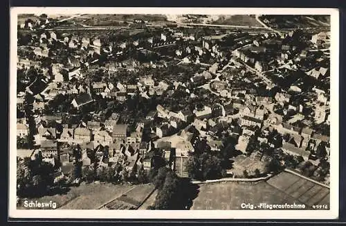 Foto-AK Schleswig, Fliegeraufnahme der Stadt
