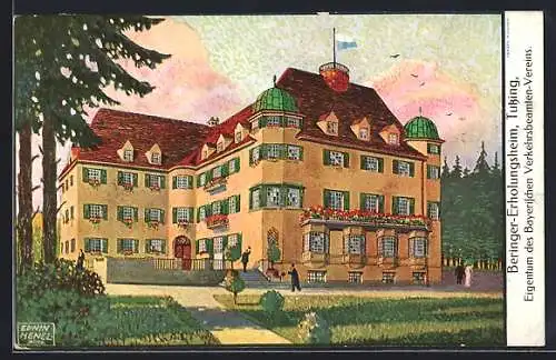 Künstler-AK Tutzing, Beringer-Erholungsheim