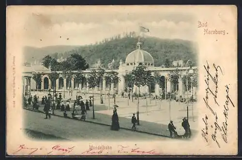 Lithographie Bad Harzburg, Wandelbahn im Kurpark