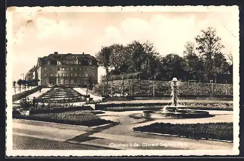 Foto-AK Glauchau i. Sa., Oswald Seyfert Park