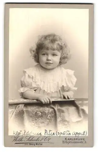 Fotografie Wilh. Schulz & Cie, Karlsruhe, Erbprinzenstr. 3, Klotildchen Peter als kleines Mädchen