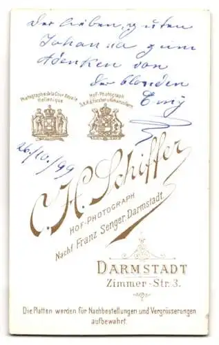 Fotografie C. H. Schiffer, Darmstadt, Zimmer-Str. 3, Emmi Stallmann geb. Zapf im Porträt