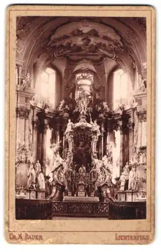 Fotografie Ch. M. Bauer, Lichtenfels, Ansicht Vierzehnheiligen, Innenansicht mit dem Altar der Basilika