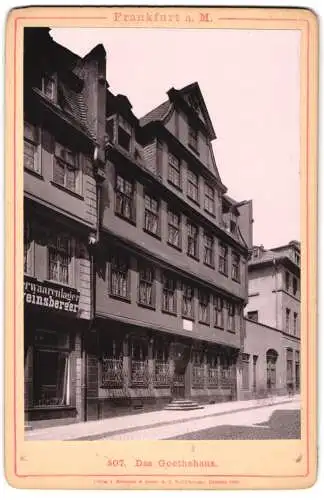 Fotografie Römmler & Jonas, Dresden, Ansicht Frankfurt / Main, das Goethehaus nebst Lederwaarenlager