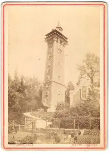 Fotografie F. Volker, Graz, Ansicht Graz, die Hilmwarte mit Gartenpartie, 1896