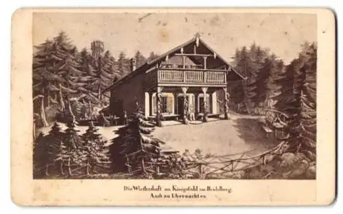 Fotografie Franz Richard, Heidelberg, Ansicht Heidelberg, die Wirtschaft am Königstuhl, nach einem Gemälde