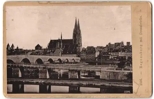 Fotografie Ernst Roepke, Wiesbaden, Ansicht Regensburg, Stadtansicht mit der Donaubrücke