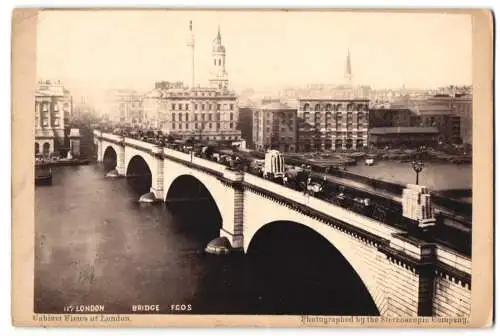 Fotografie Stereoscopic Company, London, Ansicht London, Verkehrsstau auf der London Bridge